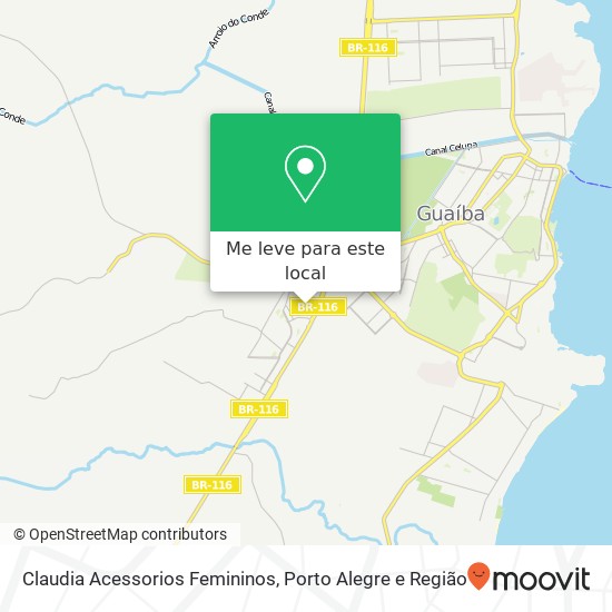 Claudia Acessorios Femininos, Rua E, 184 Columbia City Guaíba-RS 92500-000 mapa