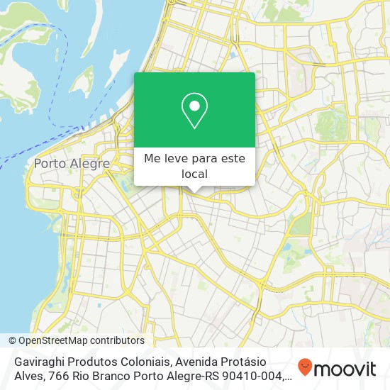 Gaviraghi Produtos Coloniais, Avenida Protásio Alves, 766 Rio Branco Porto Alegre-RS 90410-004 mapa