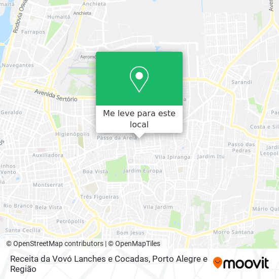 Receita da Vovó Lanches e Cocadas mapa