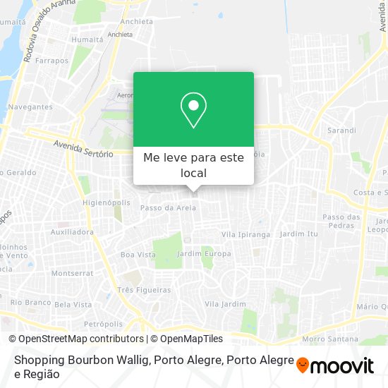 Shopping Bourbon Wallig, Porto Alegre mapa