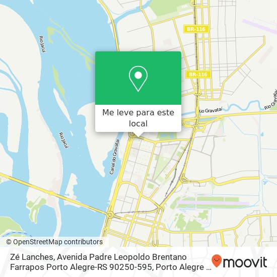 Zé Lanches, Avenida Padre Leopoldo Brentano Farrapos Porto Alegre-RS 90250-595 mapa
