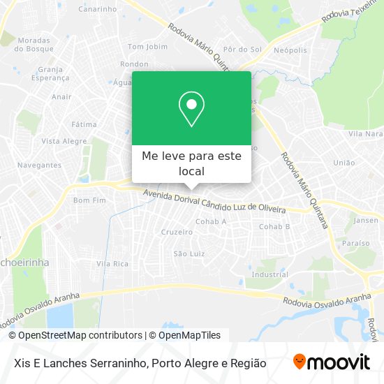 Xis E Lanches Serraninho mapa