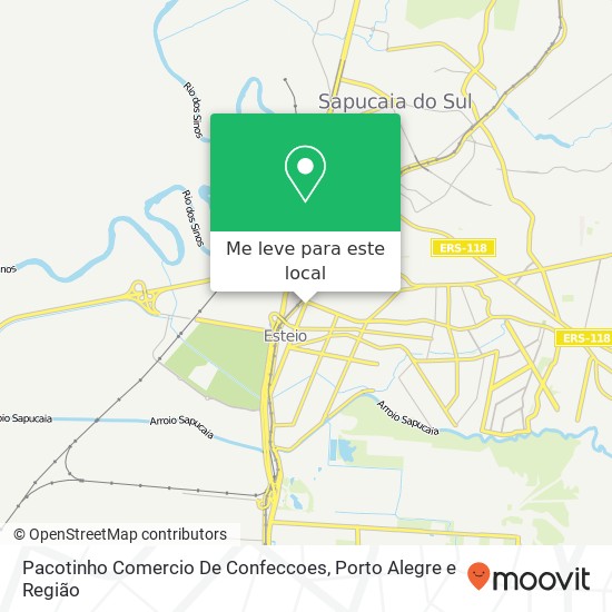 Pacotinho Comercio De Confeccoes, Avenida Presidente Vargas, 2384 Centro Esteio-RS 93260-003 mapa