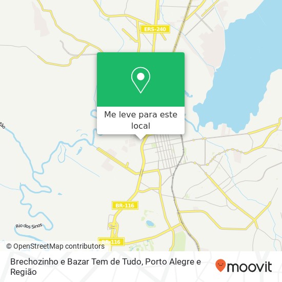 Brechozinho e Bazar Tem de Tudo, Rua Brasil São Miguel São Leopoldo-RS mapa