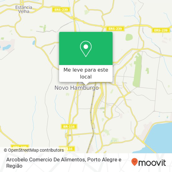 Arcobelo Comercio De Alimentos, Rua Vinte e Cinco de Julho, 25 Rio Branco Novo Hamburgo-RS 93310-250 mapa