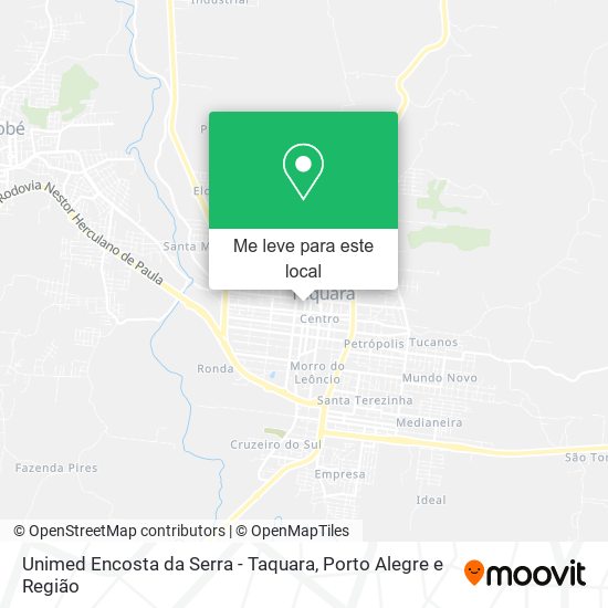 Unimed Encosta da Serra - Taquara mapa