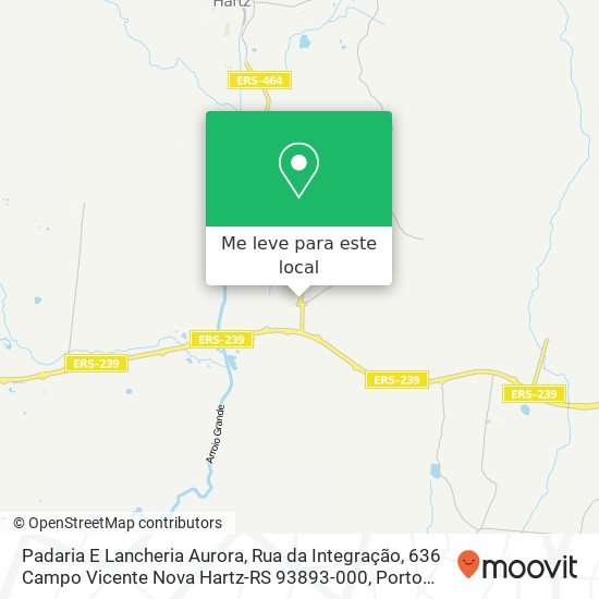 Padaria E Lancheria Aurora, Rua da Integração, 636 Campo Vicente Nova Hartz-RS 93893-000 mapa