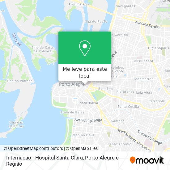 Internação - Hospital Santa Clara mapa