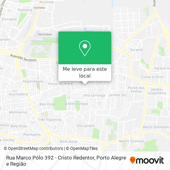 Rua Marco Pólo 392 - Cristo Redentor mapa