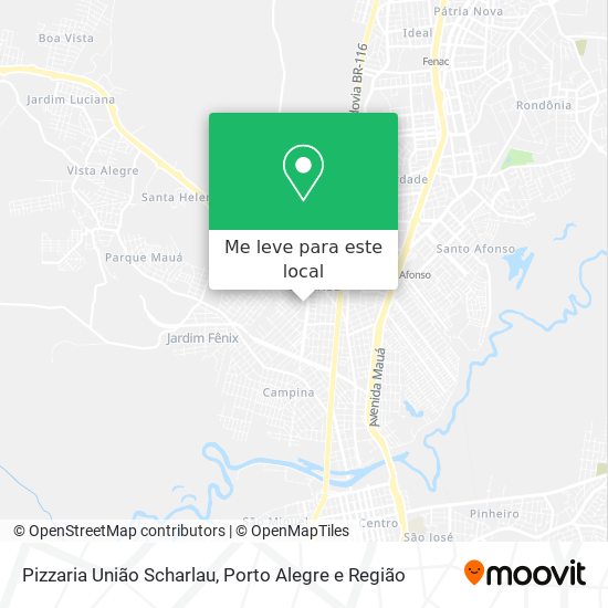 Pizzaria União Scharlau mapa