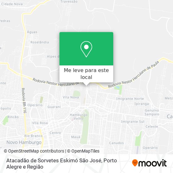 Atacadão de Sorvetes Eskimó São José mapa