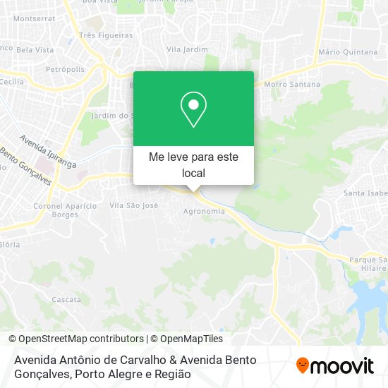 Avenida Antônio de Carvalho & Avenida Bento Gonçalves mapa