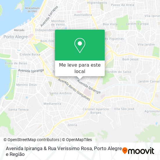 Avenida Ipiranga & Rua Veríssimo Rosa mapa