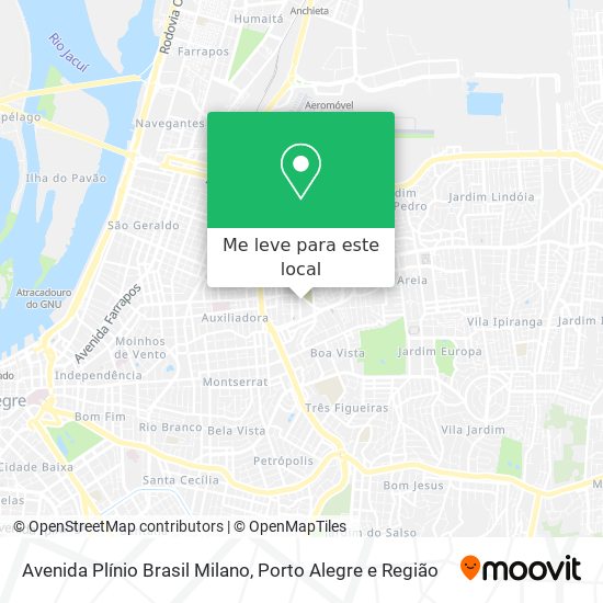 Avenida Plínio Brasil Milano mapa
