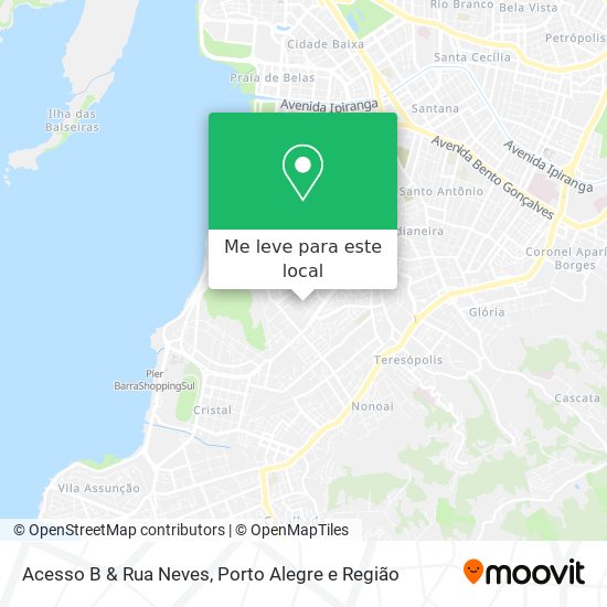Acesso B & Rua Neves mapa