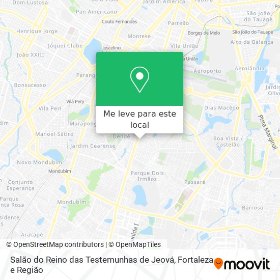 Salão do Reino das Testemunhas de Jeová mapa