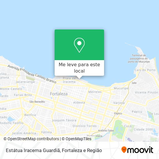 Estátua Iracema Guardiã mapa