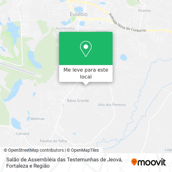 Salão de Assembléia das Testemunhas de Jeová mapa