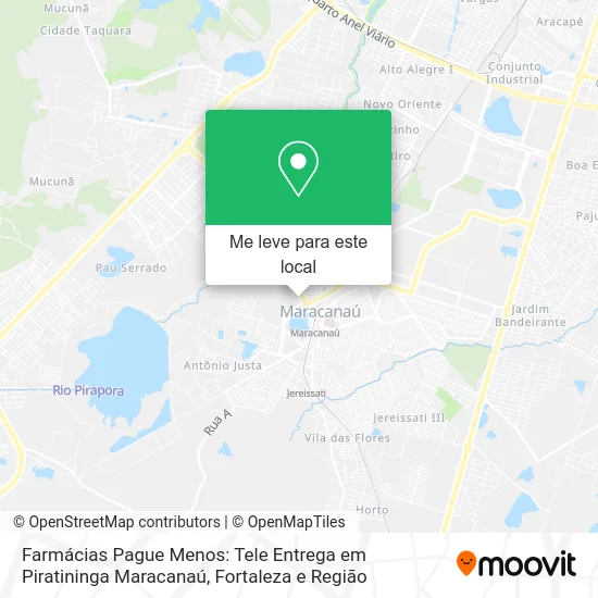 Farmácias Pague Menos: Tele Entrega em Piratininga Maracanaú mapa