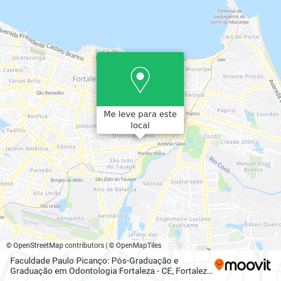 Faculdade Paulo Picanço: Pós-Graduação e Graduação em Odontologia Fortaleza - CE mapa