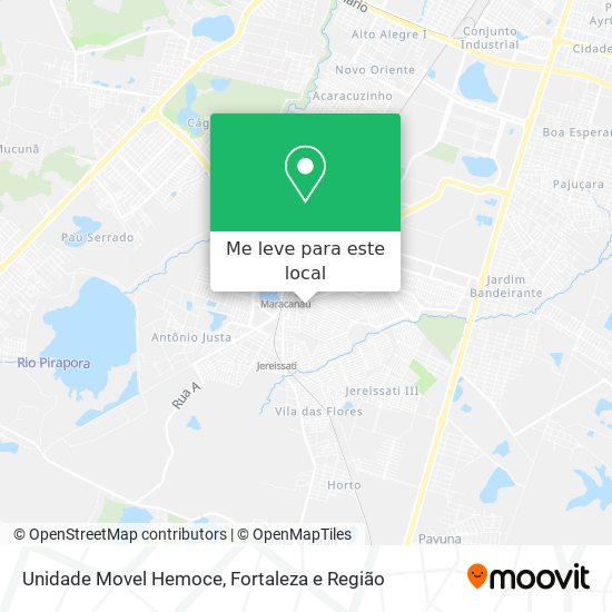 Unidade Movel Hemoce mapa