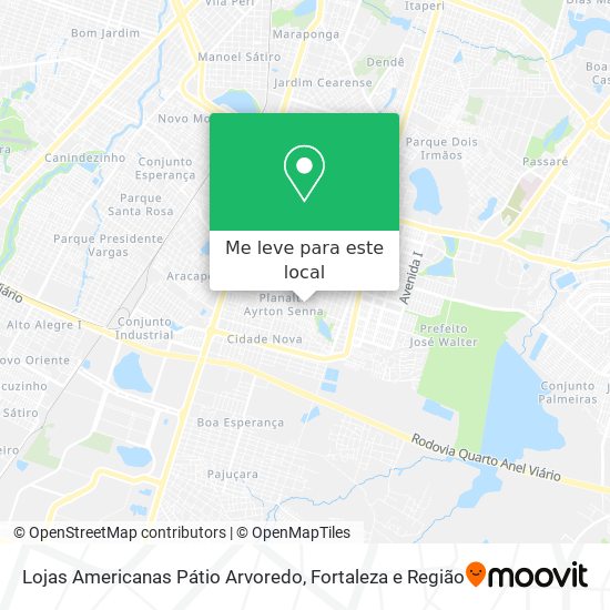 Lojas Americanas Pátio Arvoredo mapa