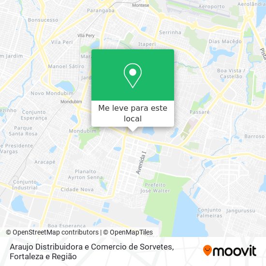 Araujo Distribuidora e Comercio de Sorvetes mapa