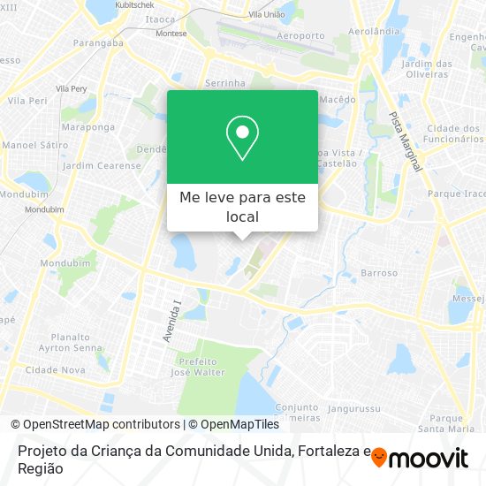 Projeto da Criança da Comunidade Unida mapa