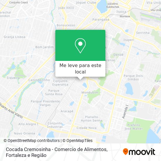 Cocada Cremosinha - Comercio de Alimentos mapa