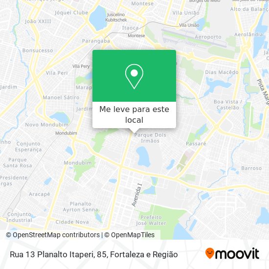Rua 13 Planalto Itaperi, 85 mapa
