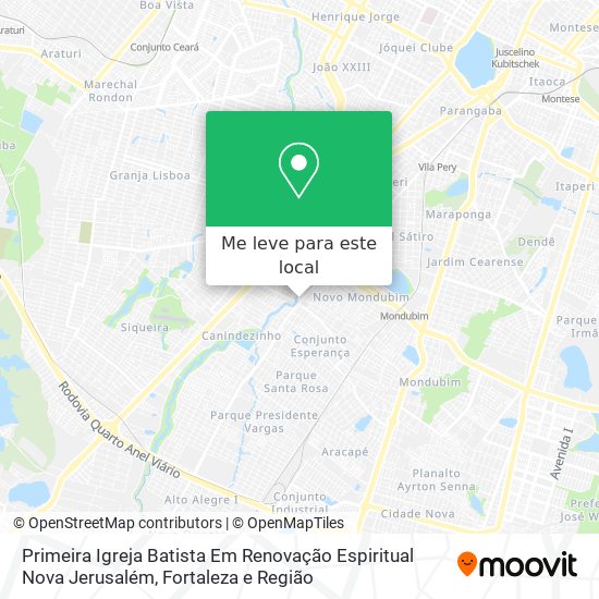 Primeira Igreja Batista Em Renovação Espiritual Nova Jerusalém mapa