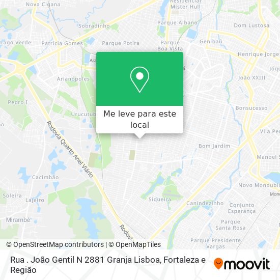 Rua . João Gentil N 2881 Granja Lisboa mapa