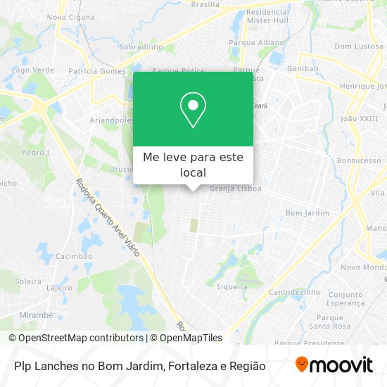Plp Lanches no Bom Jardim mapa