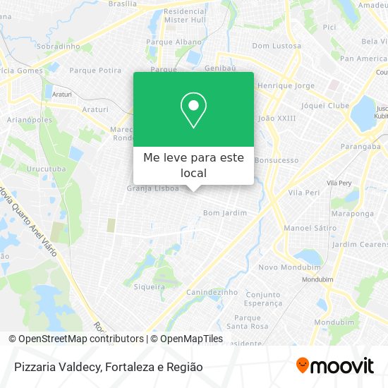 Pizzaria Valdecy mapa