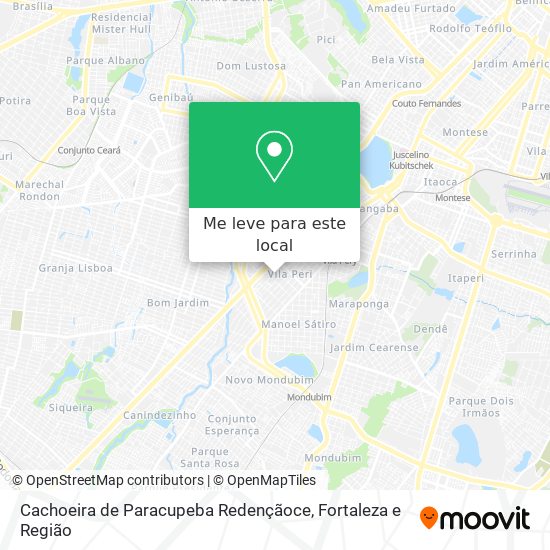 Cachoeira de Paracupeba Redençãoce mapa