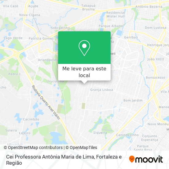 Cei Professora Antônia Maria de Lima mapa