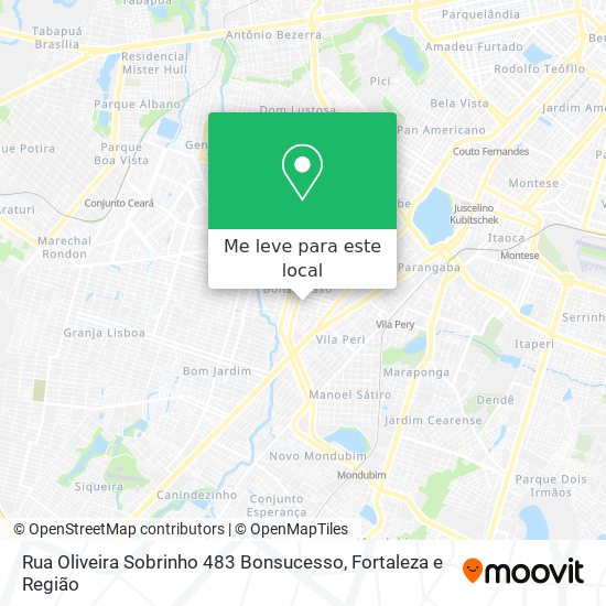 Rua Oliveira Sobrinho 483 Bonsucesso mapa