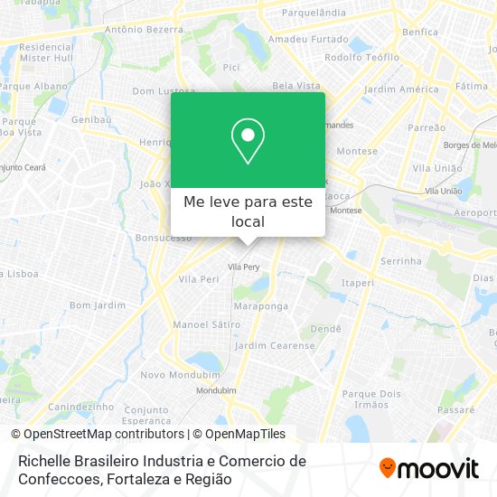 Richelle Brasileiro Industria e Comercio de Confeccoes mapa