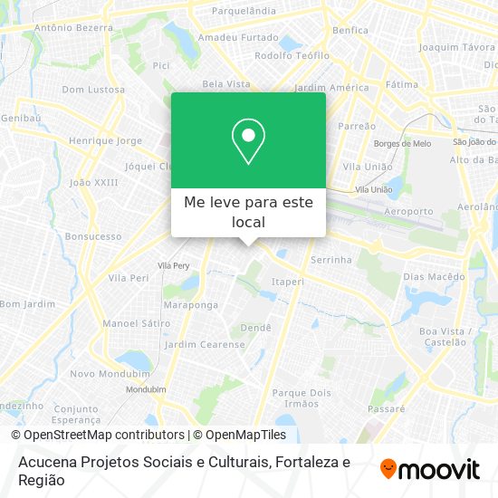 Acucena Projetos Sociais e Culturais mapa