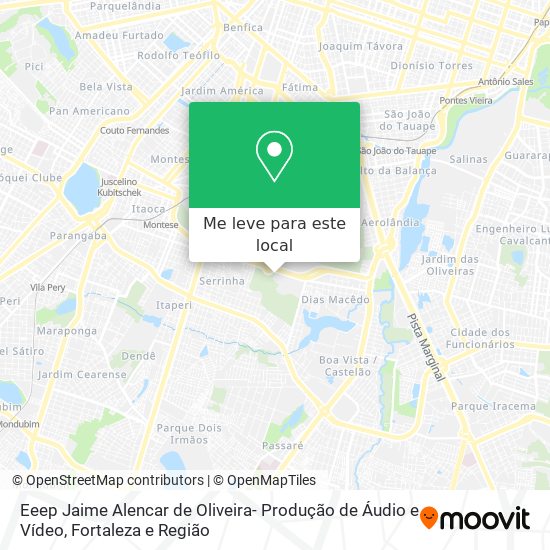Eeep Jaime Alencar de Oliveira- Produção de Áudio e Vídeo mapa