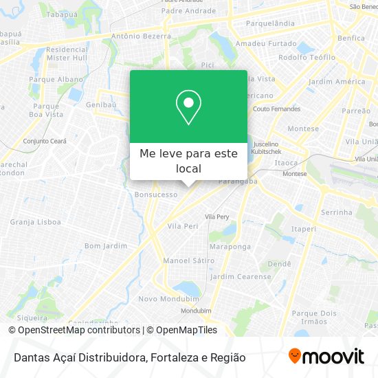 Dantas Açaí Distribuidora mapa