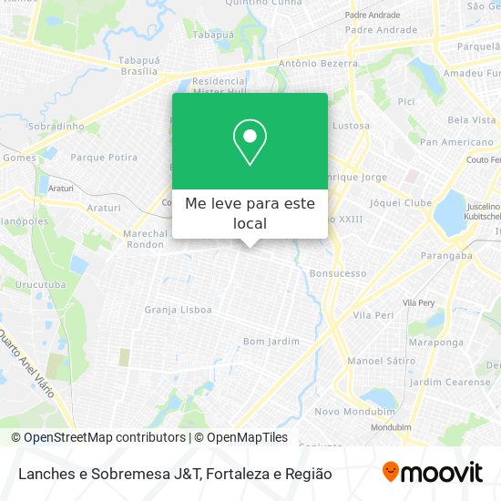 Lanches e Sobremesa J&T mapa