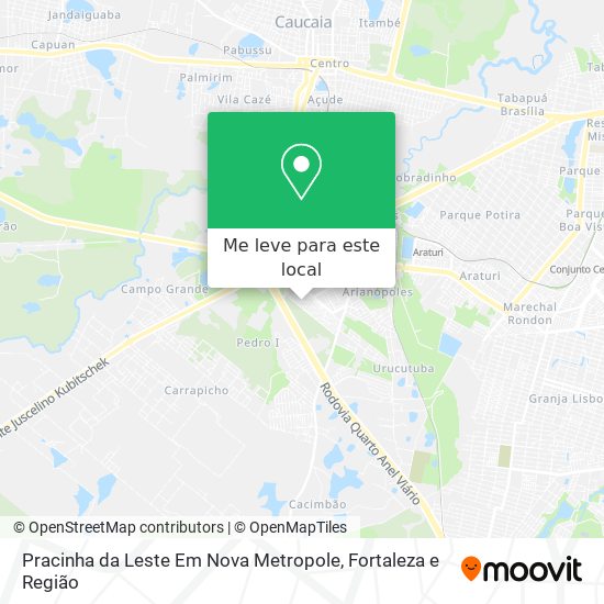 Pracinha da Leste Em Nova Metropole mapa