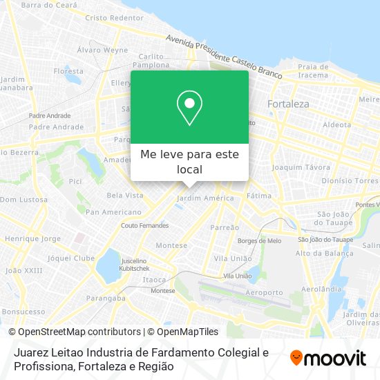 Juarez Leitao Industria de Fardamento Colegial e Profissiona mapa
