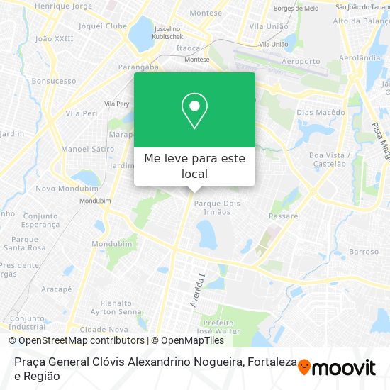 Praça General Clóvis Alexandrino Nogueira mapa