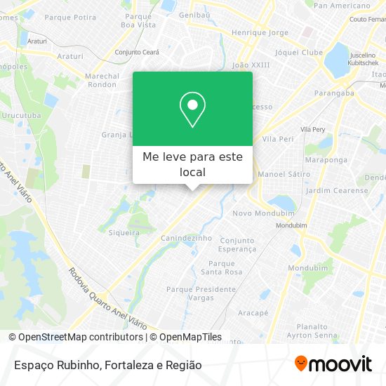 Espaço Rubinho mapa
