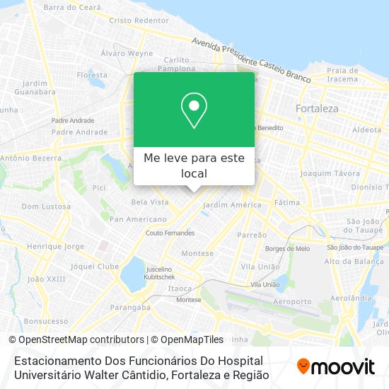 Estacionamento Dos Funcionários Do Hospital Universitário Walter Cântidio mapa