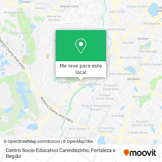Centro Socio Educativo Canindezinho mapa