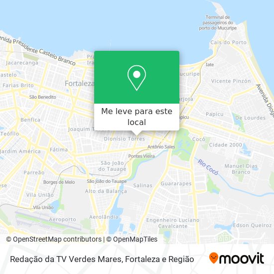 Redação da TV Verdes Mares mapa