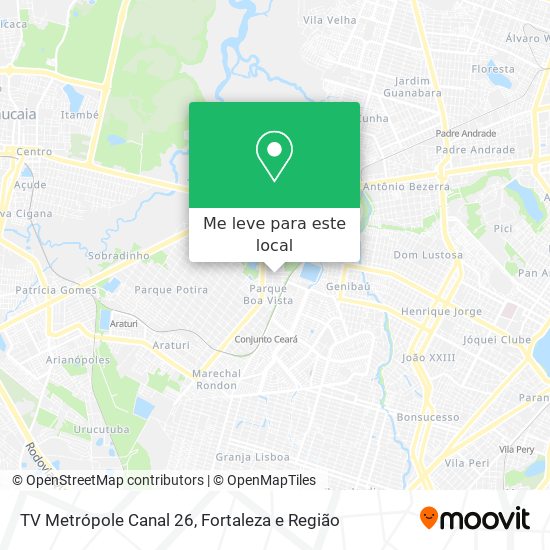 TV Metrópole Canal 26 mapa